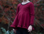 Burgundy & Black Long Sleeve Emmy Tunic Item 387