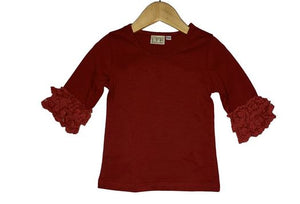 Cranberry Lace Bell 3/4 Sleeve Top Item 392