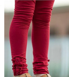 Cranberry Ruffle Button Leggings Item 393