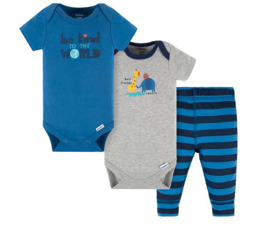 3-Piece Baby Boys Wild & Free Short Sleeve Onesies® Bodysuits & Pants Set Item 362