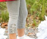 Gray Ruffle Button Capris Item 401