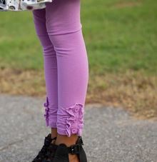 Iris Purple Ruffle Button Leggings Item 404