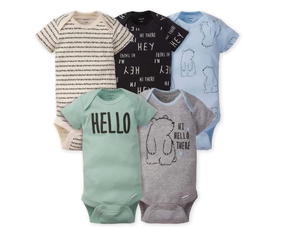 5-Pack Baby Boys Bear Short Sleeve Onesies® Bodysuits Item 364