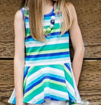 Seaside Stripes High Low Peplum Tank Top Item 427