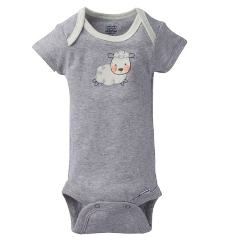 Organic 5-Pack Baby Neutral Sheep Short-Sleeve Onesies® Bodysuits Item 411